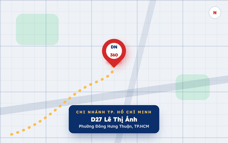 Bản đồ vị trí văn phòng DoanhNghiep360 chi nhánh TP. Hồ Chí Minh tại D27 Lê Thị Ánh, Phường Đông Hưng Thuận